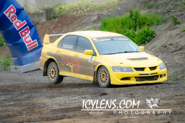 Yellow rally car