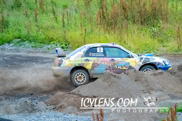 Colorful rally car