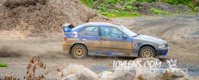 Blue Rally car